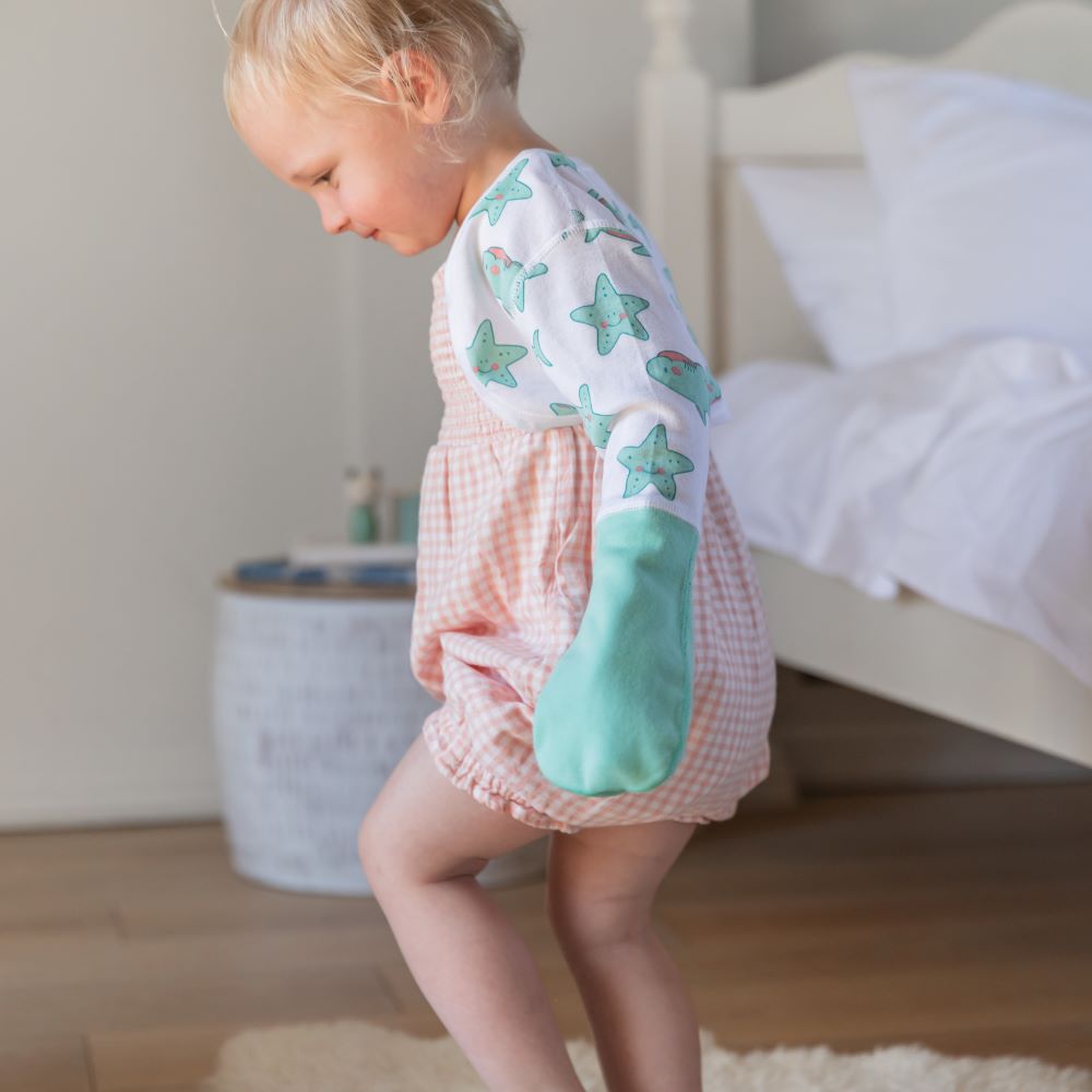 Printed Eczema Scratch mitten Shrug from Cotton Comfort
