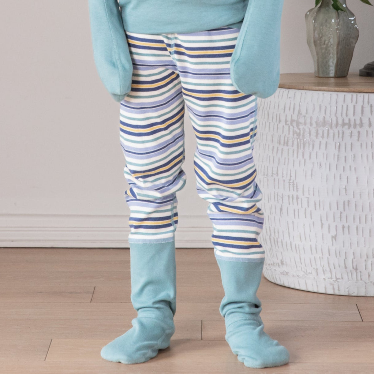 cotton comfort eczema clothing ankle protect pjs multi stripe