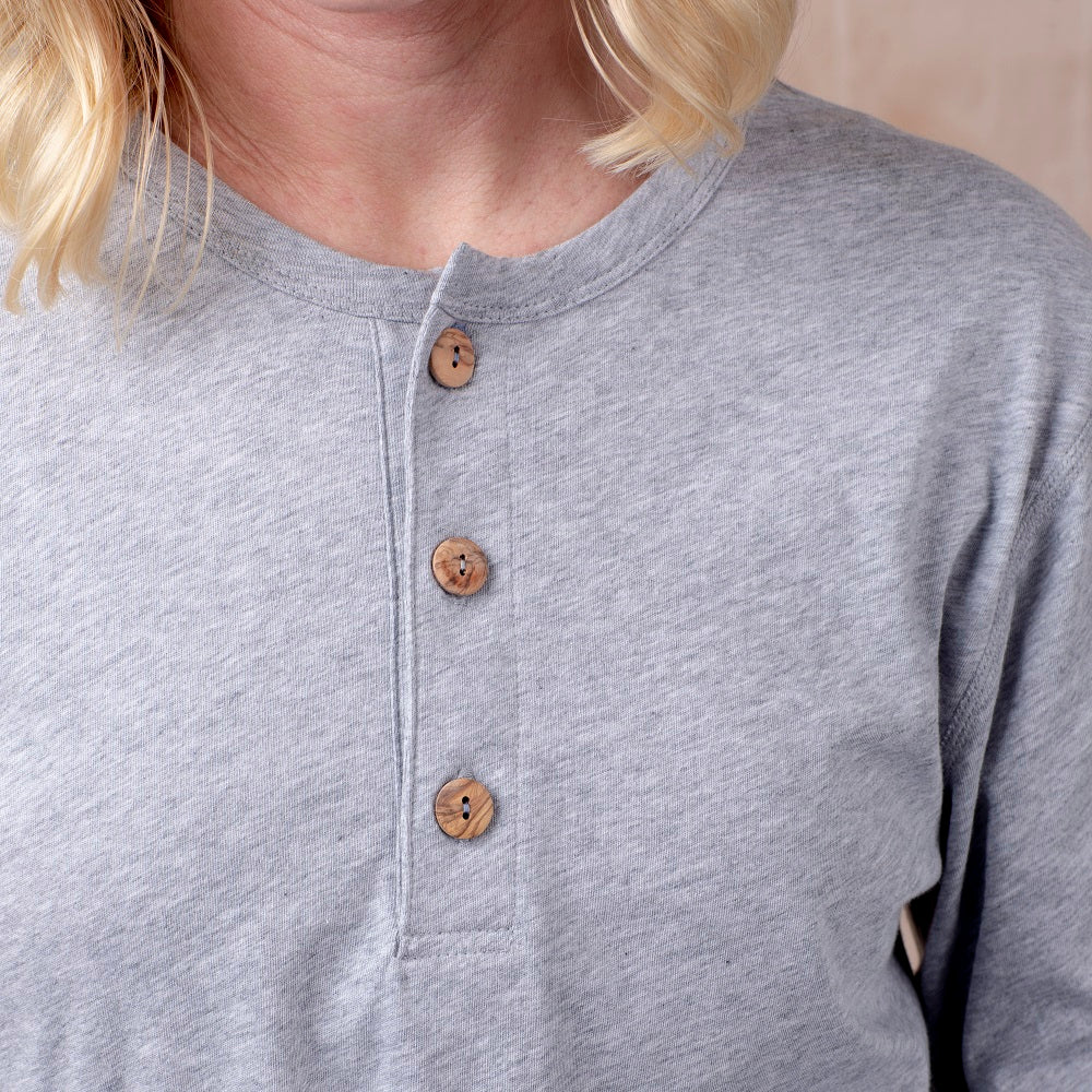100% Organic Cotton PJ set in lightweight grey marl from Cotton Comfort