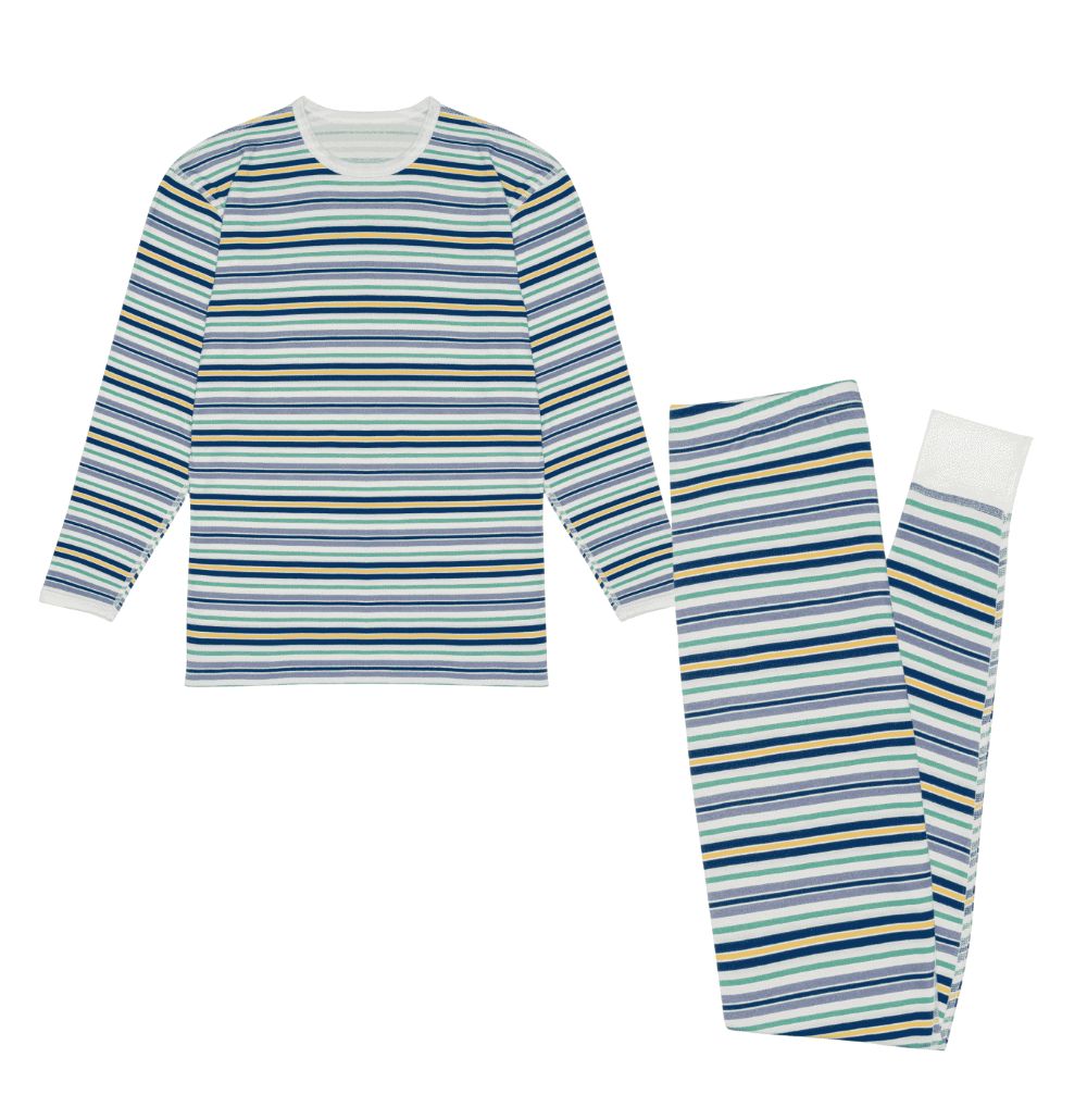 Anti scratch PJ set in multi stripe 