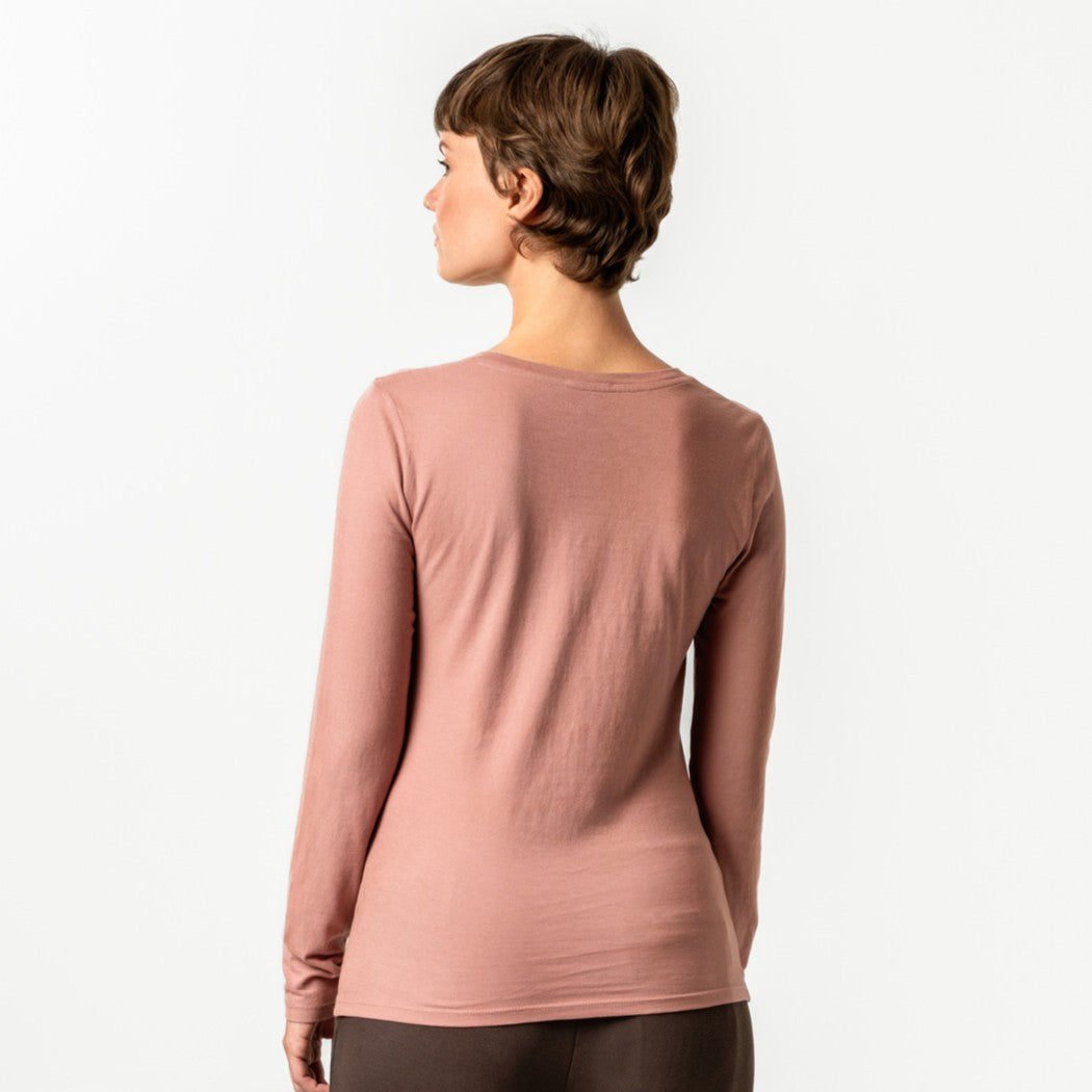 V-Neck Long Sleeve Top - 100% Organic Cotton