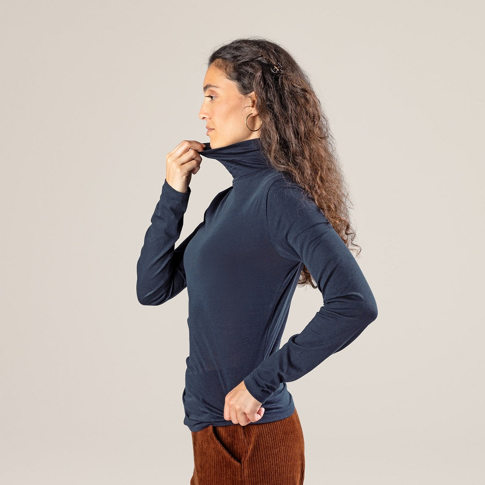 100% organic cotton roll neck top