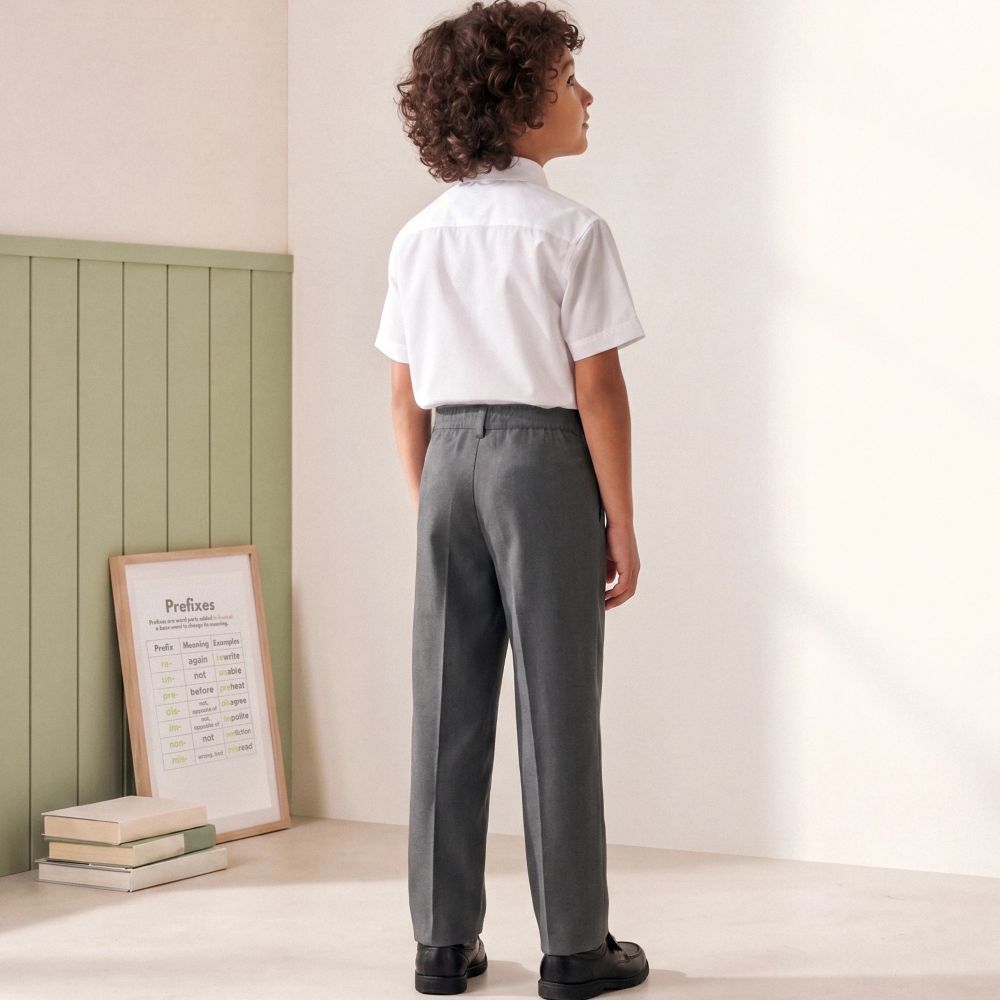 Boys Classic Fit School Trousers - 100% Organic Cotton