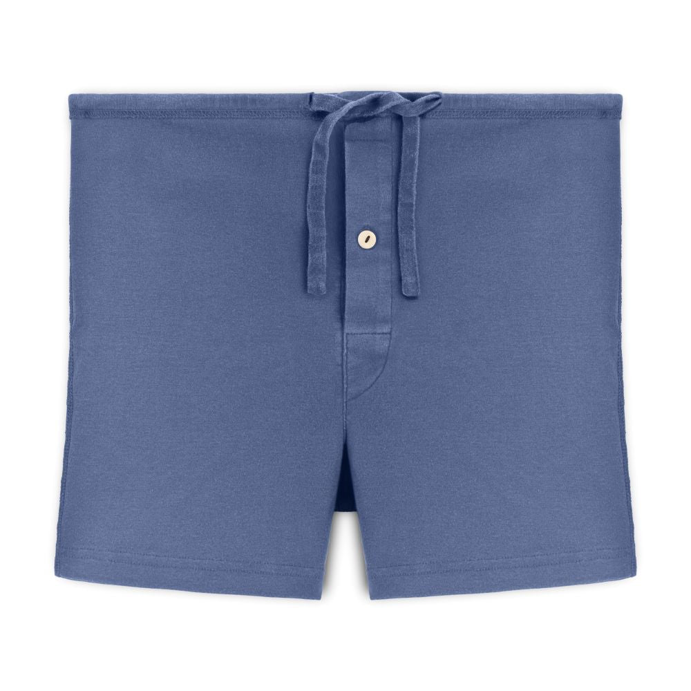 No Elastic Drawstring Boxer in Coastal Blue from Cotton Comfort 