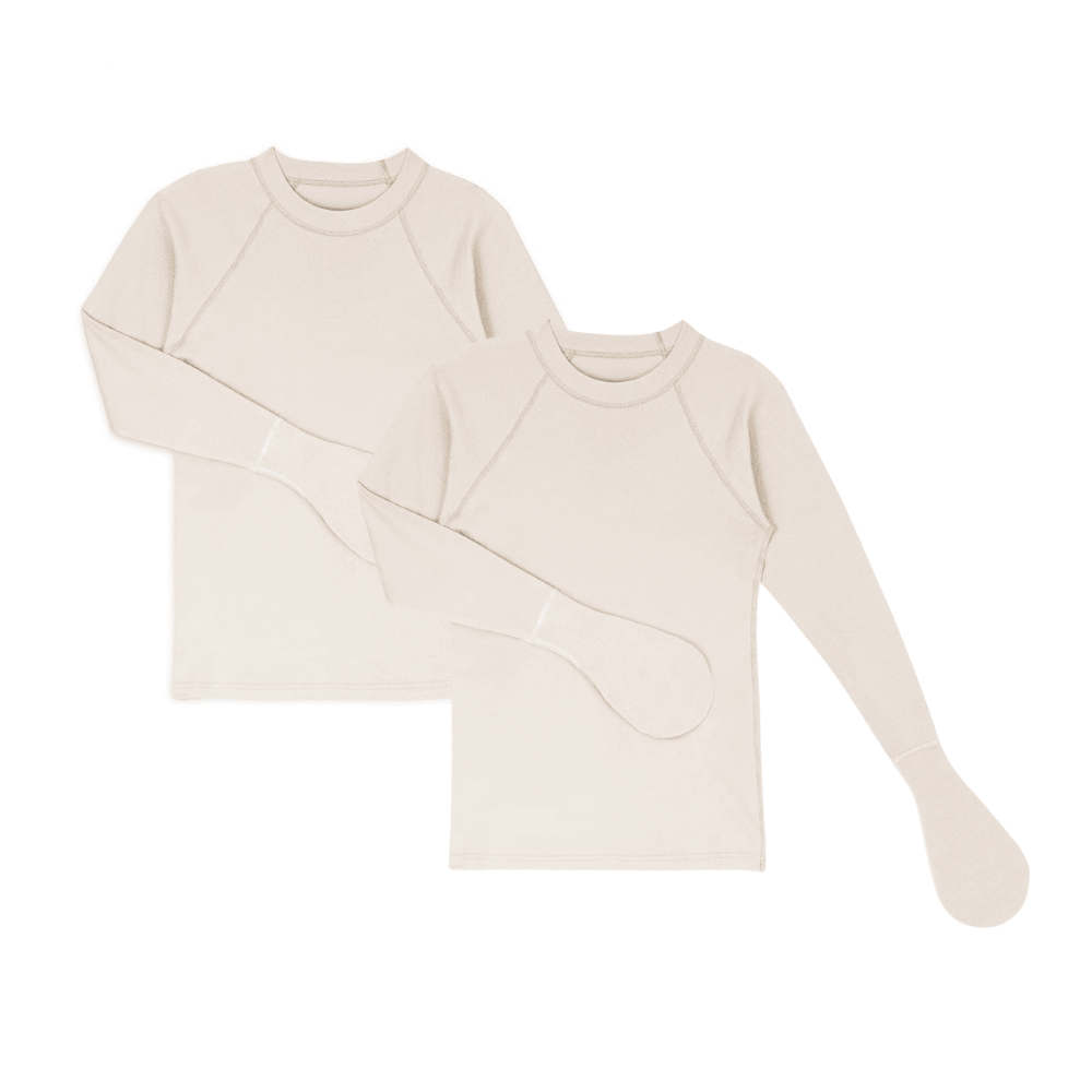 Scratch mitten T in natural with natural thread