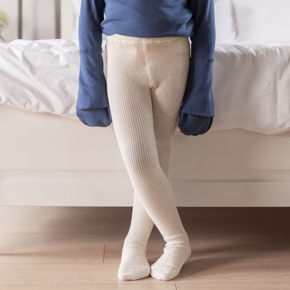 Kids Ribbed Tights - Itch Free Organic Cotton – Eczema Clothing