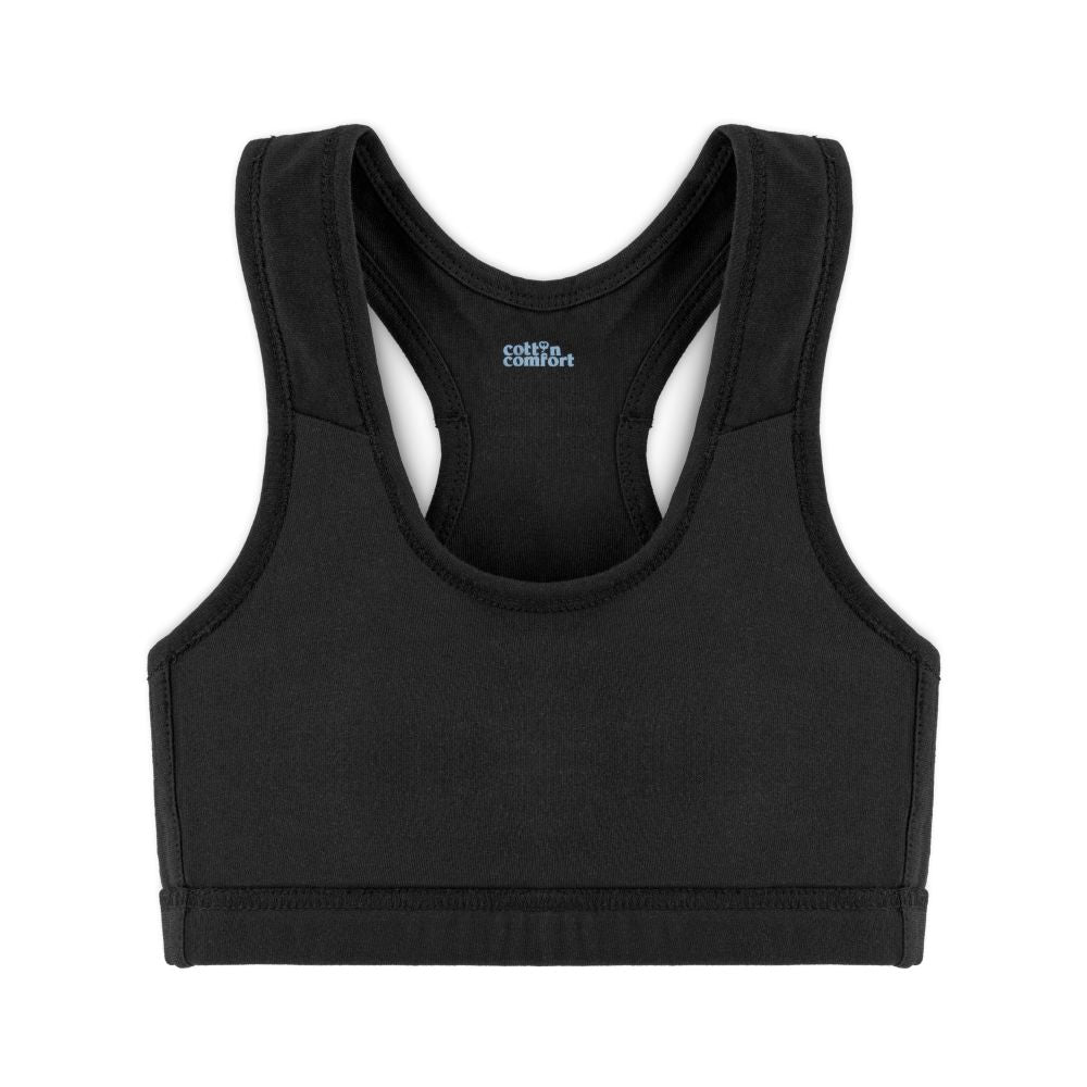Racerback bra in black from Cotton Comfort