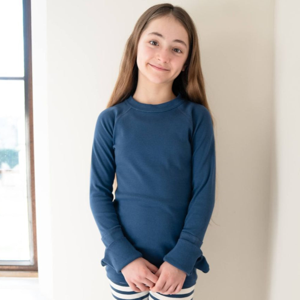 Open hand scratch mitten T in navy