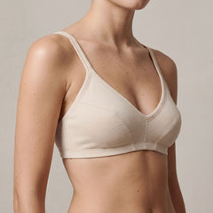 Back fastening bra in natural from Cotton Comfort