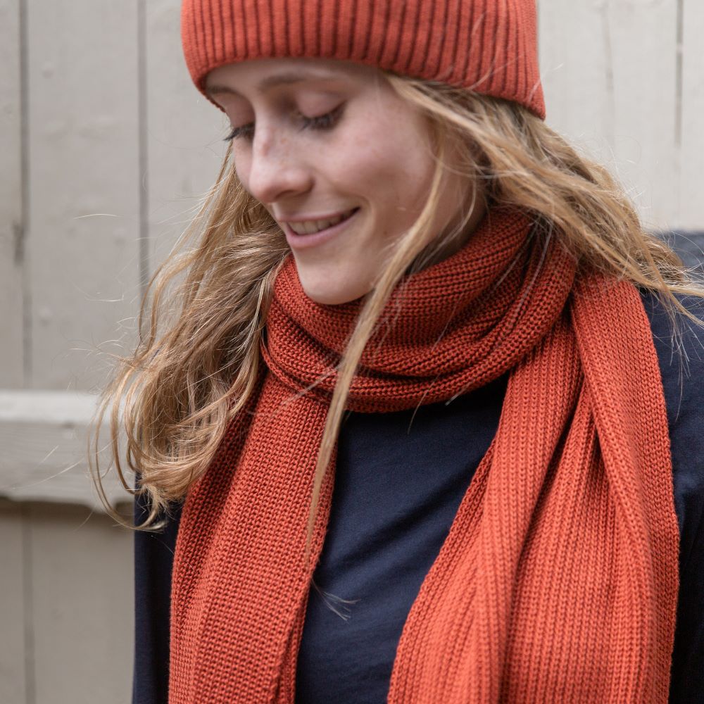 Ribbed Knit Scarf - 100% Organic Cotton