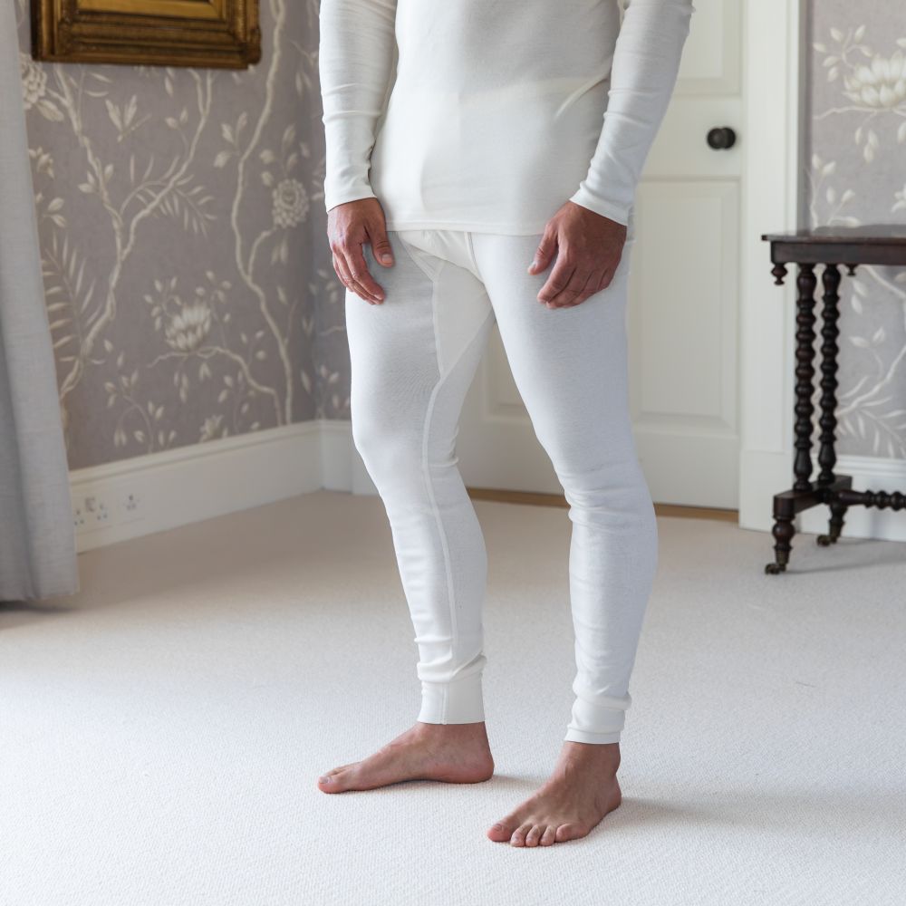 Pure Comfort men's long johns in natural - 100% organic cotton
