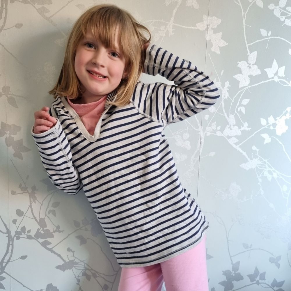Kids striped hoody in organic cotton from Albero