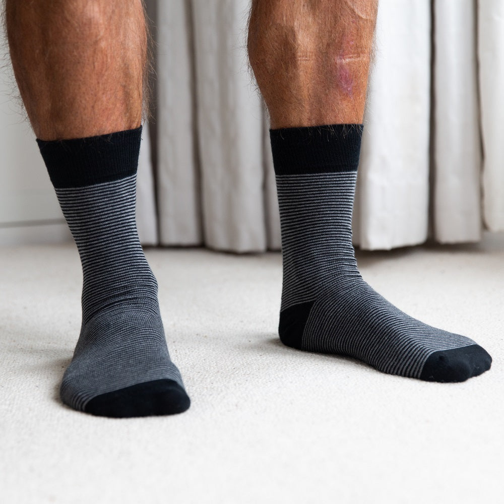 98% Organic Cotton Striped Ankle Socks from Cotton Comfort