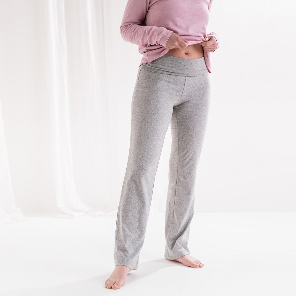 Yoga Pants - 95% Organic Cotton - Small / Soft Grey