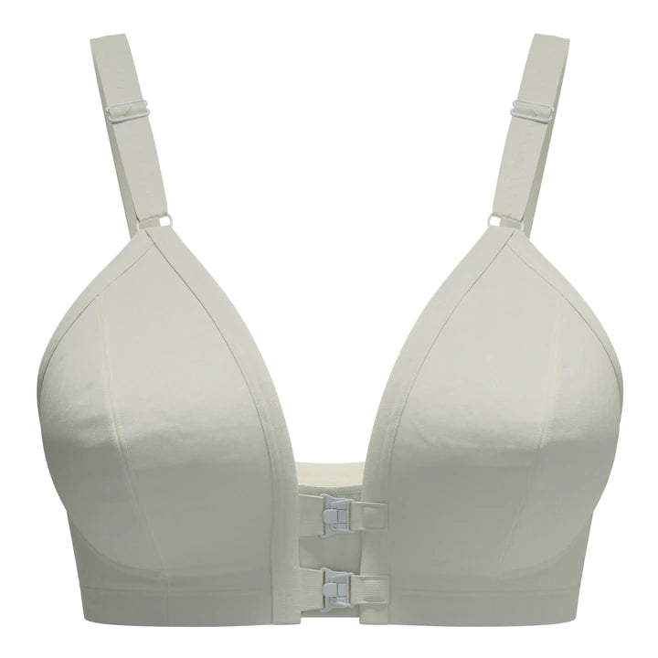 thumbnail image 2 of Cottonique Women's Racer Back Front Closure Bra - 100% Organic Cotton Hypoallergenic 2 of 10
