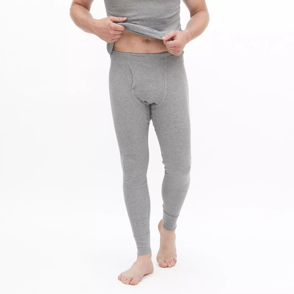 Men's 100% Cotton Long Johns Thermal Underwear Two Pieces Set-XL- Off White