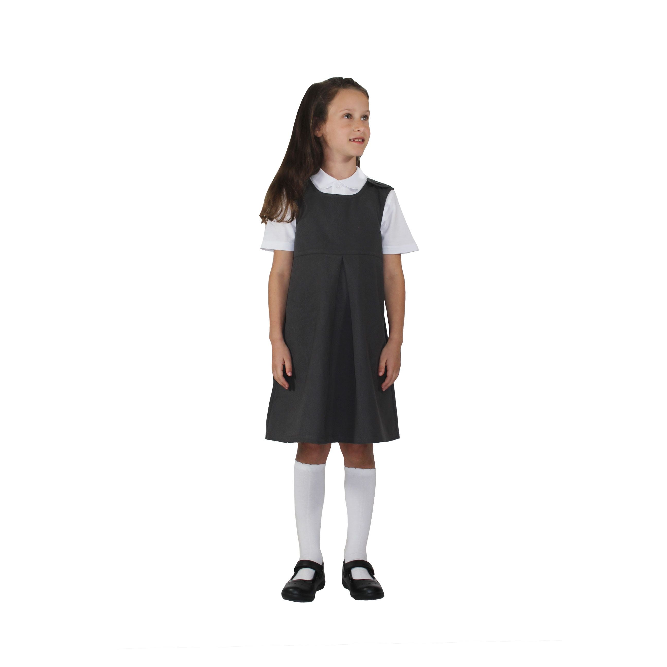 Girls Pinafore With Front Pleat