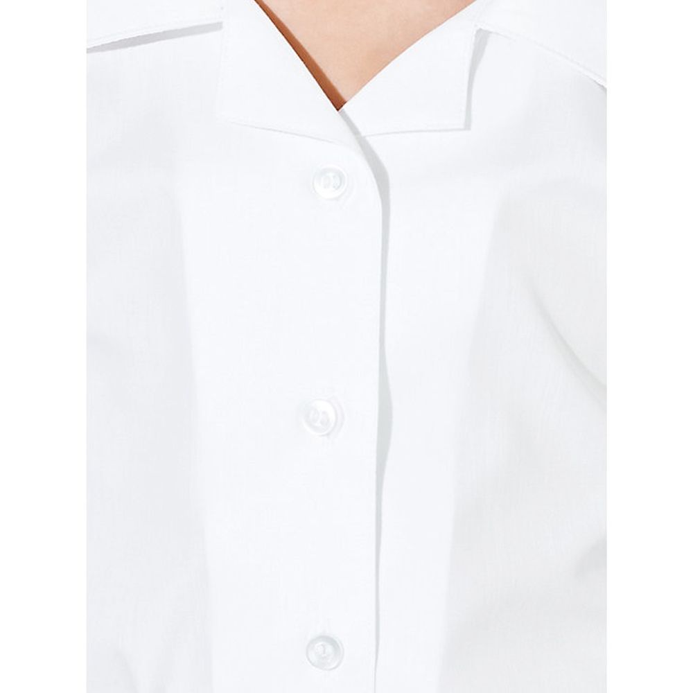 long sleeve open neck school blouse